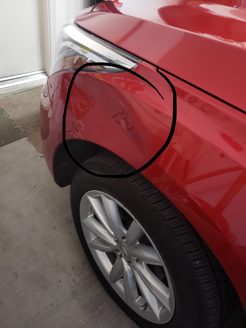 Acura RDX Dent Removal Before
